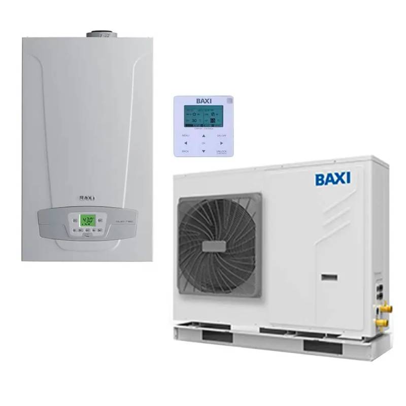 Baxi Sistema Ibrido Con Caldaia Da 35 Kw In Integrazione Alla Pompa Di Calore Auriga 16 Kw Monoblocco Inverter Monofase R32