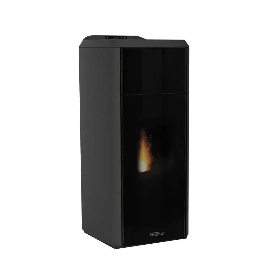 Laminox Stufa A Pellet Idro  Tina 20 Idro Lux Black Line Da 20 Kw Antracite In A+ Wifi Ready Ecobonus Sconto In Fattura 50%