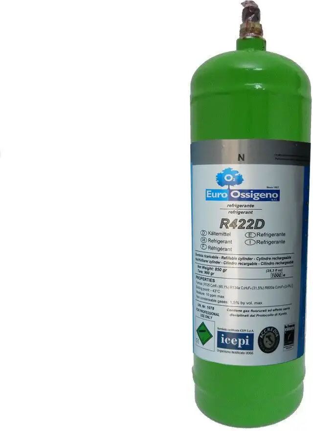 Bombola Gas Refrigerante Ricaricabile R422 Da Kg 0.85 Bombola Gas Refrigerante Ricaricabile R422 Da Kg 0.85