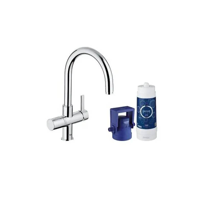 Grohe Miscelatore Lavello Monocomando Blue Pure Cromato Con Filtro Acqua