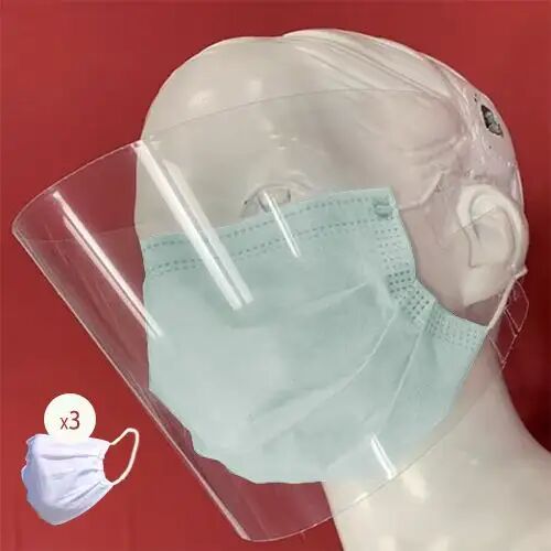 Generico Visiera Protettiva Trasparente In Pvc. Para Schizzi Occhi, Naso, Bocca E Mascherina Chirurgica Generico Visiera Protettiva Trasparente In Pvc. Para Schizzi Occhi, Naso, Bocca E Mascherina Chirurgica