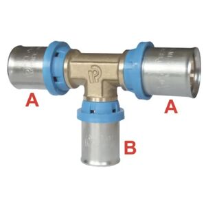 Raccordo Tee Ridotta Al Centro Per Tubo Multistrato A Pressare