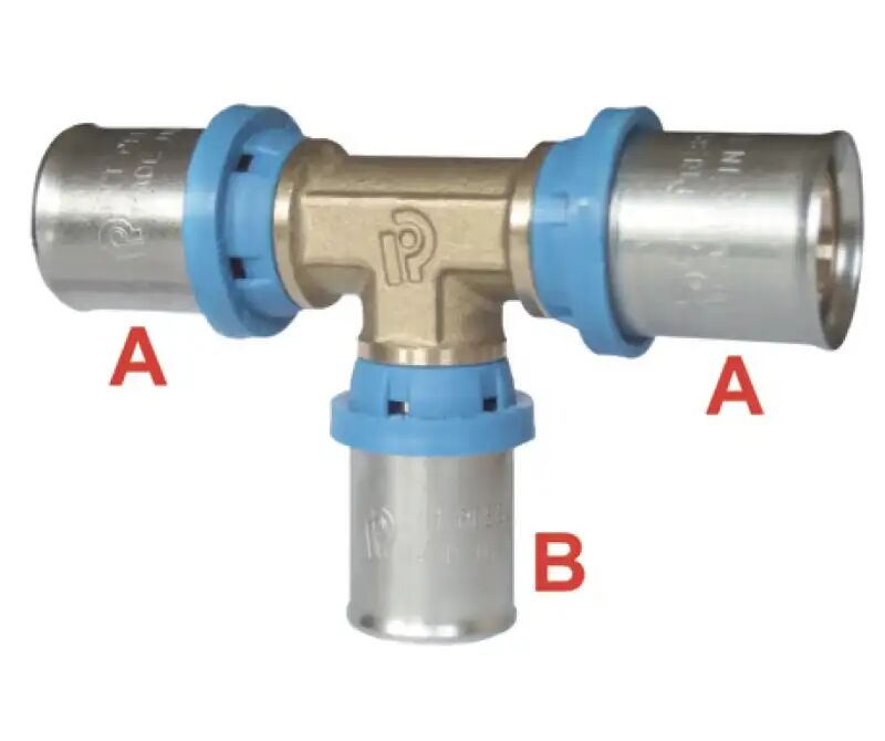 Raccordo Tee Ridotta Al Centro Per Tubo Multistrato A Pressare