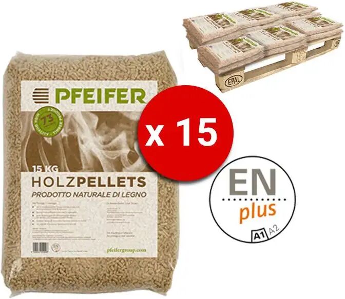 Pedana Pellet Pfeifer Holzpellets Bancali Da 15 Sacchi 15 Kg Al Pezzo Certificato Enplus Prodotto Naturale Di Legno