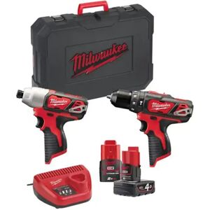 Milwaukee M12 Bpp2b-421c Kit Trapano E Avvitatore Powerpack M12 Professionale A Batteria 12 V