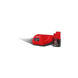 Milwaukee M12 Nrg-201 Kit Batteria Al Litio E Caricabatterie Da 2 Ah 12 V Per Trapano Avvitatore A Impulsi