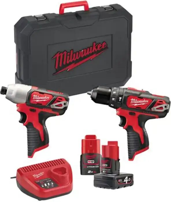 Milwaukee M12 Bpp2b-421c Kit Trapano E Avvitatore Powerpack M12 Professionale A Batteria 12 V