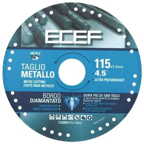 ECEF Disco Diamantato Da Taglio Per Metalli 115 Mm