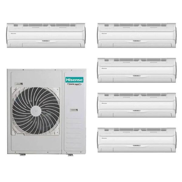 hisense climatizzatore silentium pro penta split 9000+9000+9000+9000+9000 btu inverter 5amw125u4rta r32