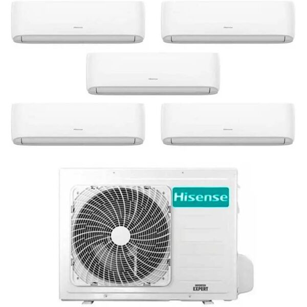 hisense climatizzatore inverter hi comfort wi-fi penta split 9000+9000+9000+9000+9000 btu 5amw125u4rta r-32 a++