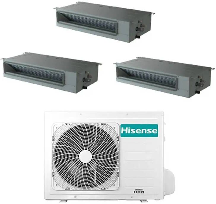 Hisense Climatizzatore Canalizzato Con Inverter Trial Split 9000+9000+9000 Btu Adt26ux4rbl4 A++ 3amw72u4rjc In R32