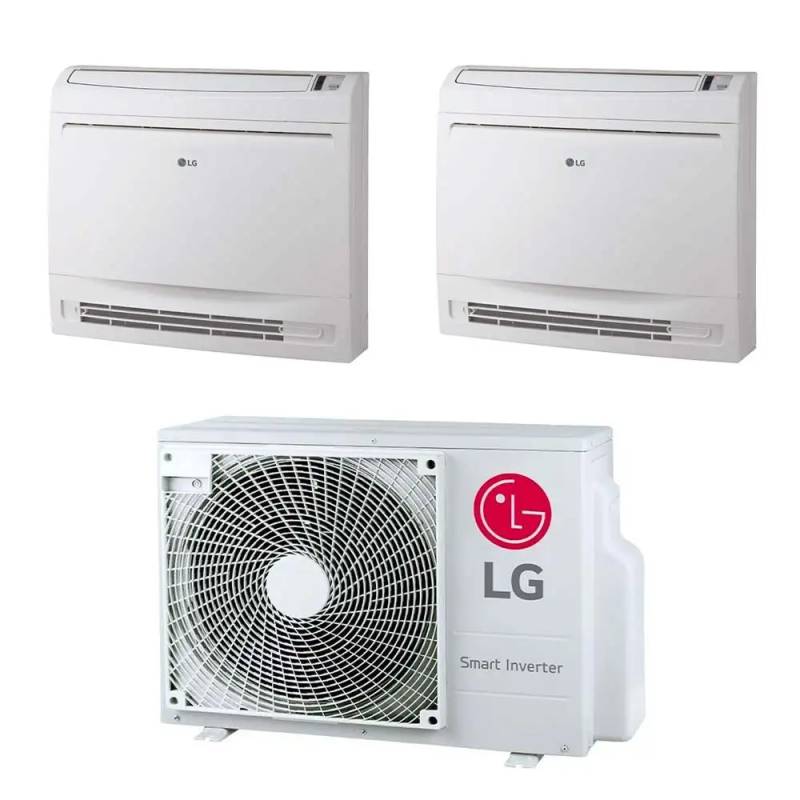 LG Climatizzatore A Console Dual Split Da 9000 + 12000 Btu Uq09f+uq12f Inverter Con R32 In A+++ Mu2r15