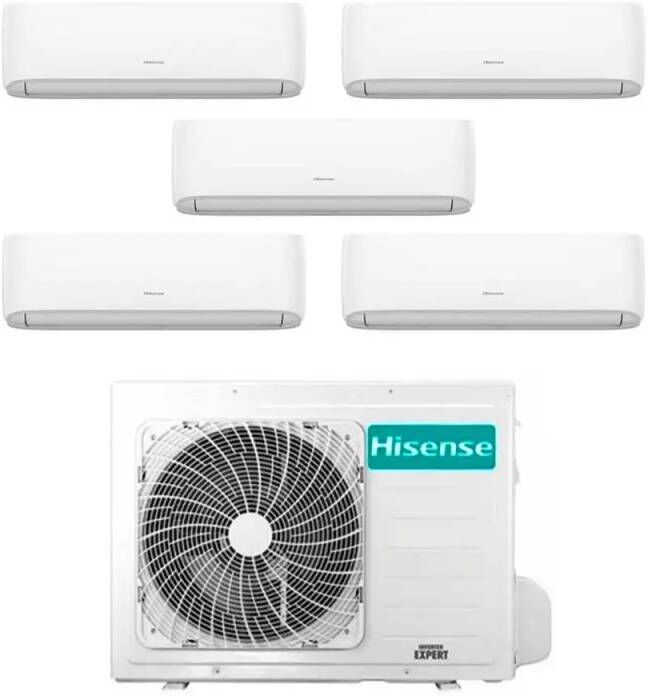 Hisense Climatizzatore Inverter Hi Comfort Wi-Fi Penta Split 9000+9000+9000+9000+9000 Btu 5amw125u4rta R-32 A++