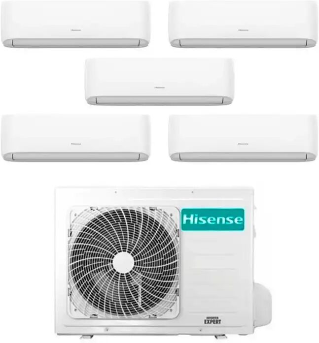 Hisense Climatizzatore Inverter Hi Comfort Wi-Fi Penta Split 7000+9000+9000+9000+12000 Btu 5amw125u4rta R-32 A++