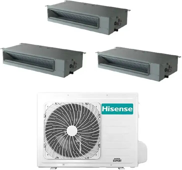 Hisense Climatizzatore Canalizzato Con Inverter Trial Split 9000+9000+9000 Btu Adt26ux4rbl8 A++ 3amw62u4rjc In R32