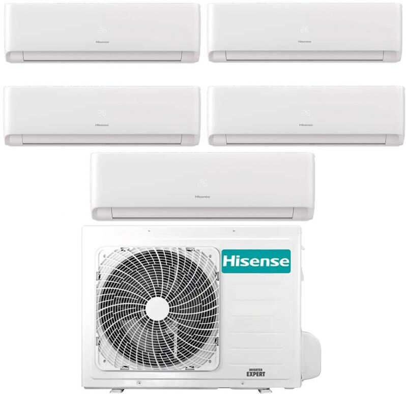 Hisense Climatizzatore Inverter Ecosense Wi-Fi Penta Split 9000+9000+9000+9000+12000 Btu 5amw125u4rta R-32 A++