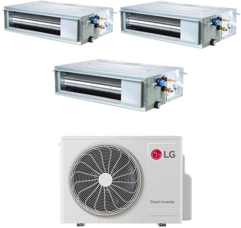 LG Climatizzatore Canalizzato Con Inverter Trial Split 9000+9000+9000 Btu A+++ Mu3r19 In R32