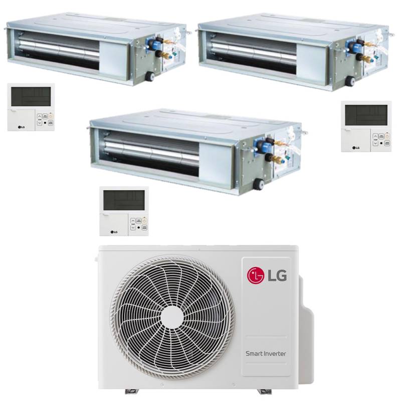 LG Climatizzatore Canalizzato Con Inverter Trial Split 9000+9000+9000 Btu A+++ Mu3r19 In R32