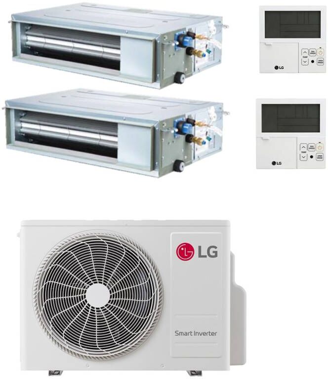 LG Climatizzatore Canalizzato Con Inverter Dual Split 12000+12000 Btu A++ Mu2r17 In R32