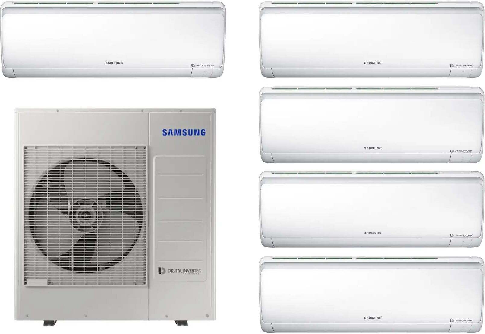 Samsung Condizionatore Penta Split Quantum Maldives 7+7+7+7+7 Con Inverter Aj100fcj5eh