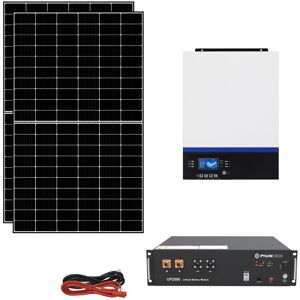 IoRisparmioEnergia Selection Kit fotovoltaico ibrido ad isola 2 kWp con inverter 3000W 24V MPPT e batterie Litio LiFePO4   KIT2KWLIT