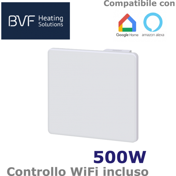 bvf electronics cp1wh05   radiatore elettrico a basso consumo bvf 500w con termostato wifi incluso