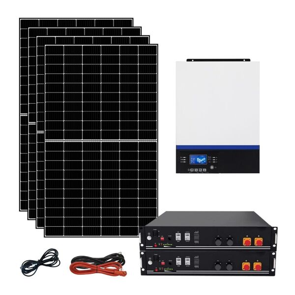 iorisparmioenergia selection kit fotovoltaico ibrido ad isola 3 kwp con inverter 5000w 48v mppt e batterie litio lifepo4   kit3kwlit