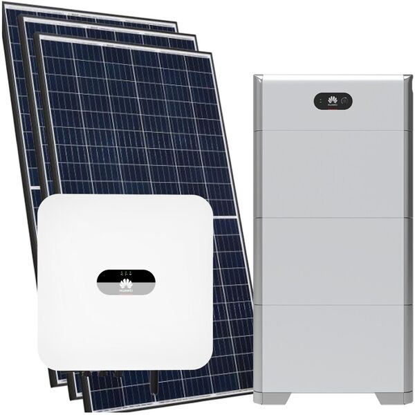 iorisparmioenergia selection kit fotovoltaico 6 kwp con accumulo 15 kwh con pannelli, inverter e batterie huawei