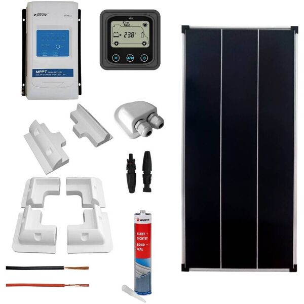 iorisparmioenergia selection kit fotovoltaico per camper con pannello 100wp mono e regolatore mppt   camp100mppt