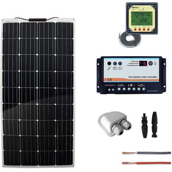 iorisparmioenergia selection kit fotovoltaico per camper con pannello semi-flessibie 100wp mono   camp100flex