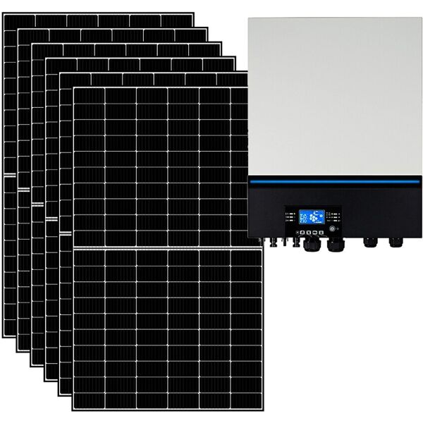 iorisparmioenergia selection kit fotovoltaico ibrido 6 kwp con inverter all-in-one 7200w 48v mppt senza accumulo   kit6kwed