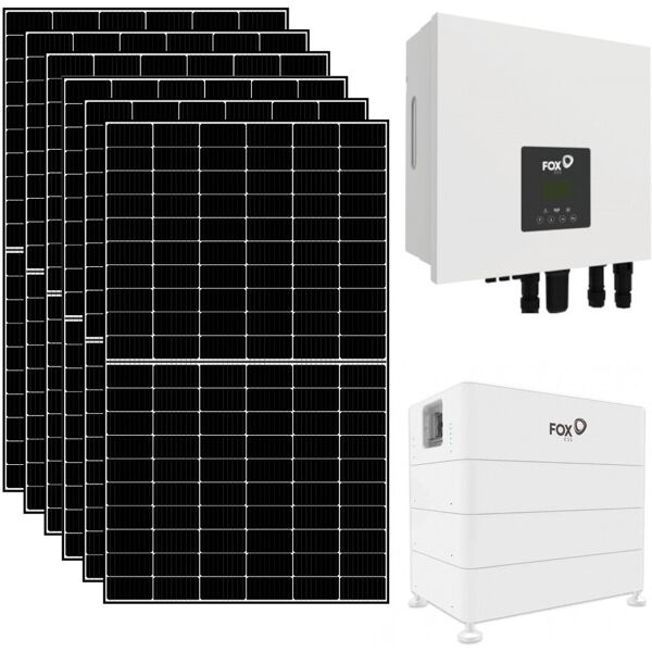 iorisparmioenergia selection kit fotovoltaico 6 kwp con accumulo 11,6 kwh con pannelli, inverter fox e batterie fox