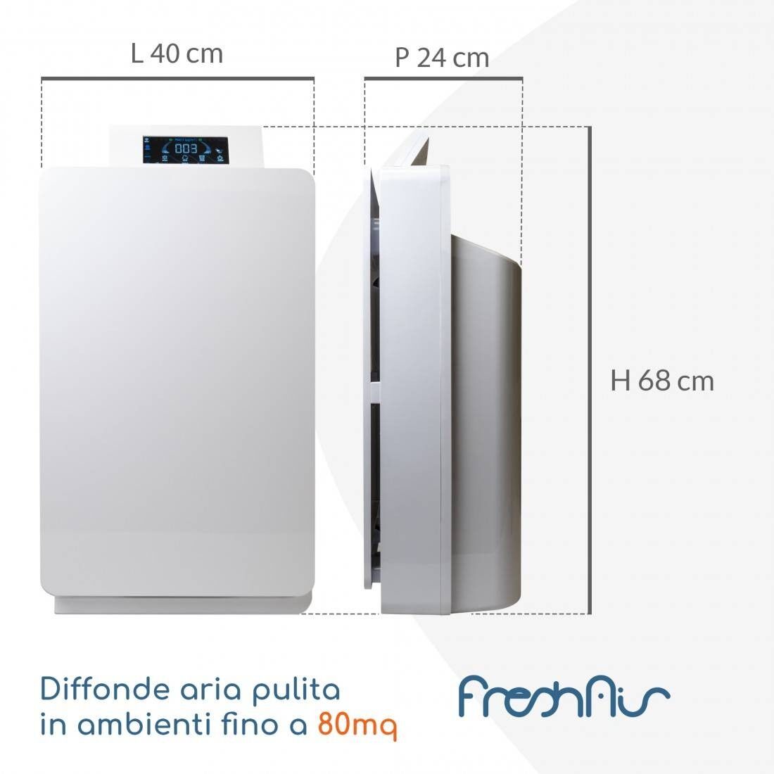 proheat purificatore d'aria fresh air 80   hepa, uv, ioni, ozono   fino 80 m²   freshair