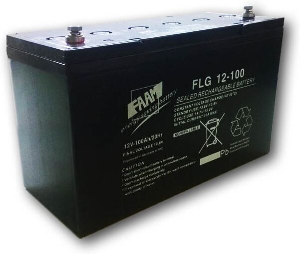 Faam Batteria Piombo GEL 100Ah 12V ermetica scarica lenta 1200 cicli FAAM