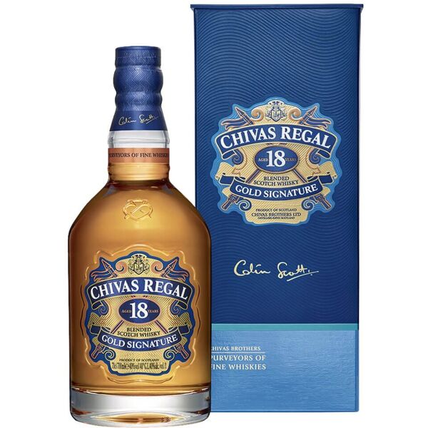 blended scotch whisky gold signature 18 years old   chivas regal  0.7l