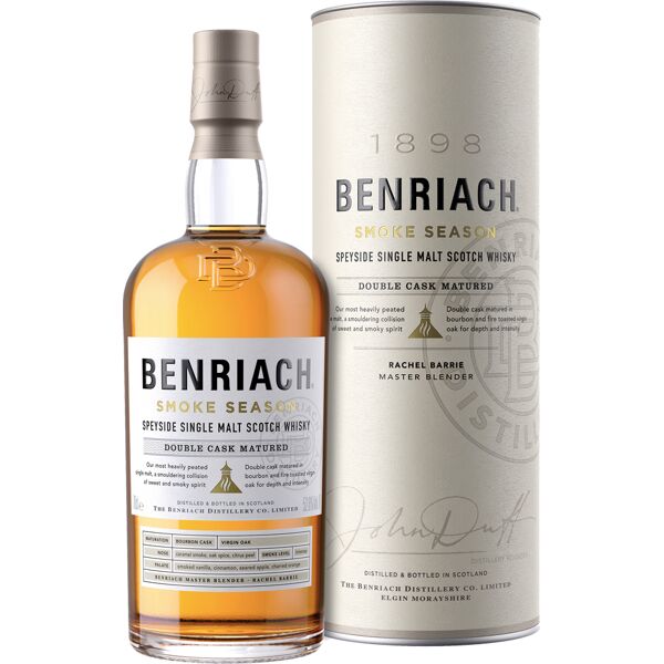 the benriach, brown-forman speyside single malt scotch whisky double cask matured smoke season