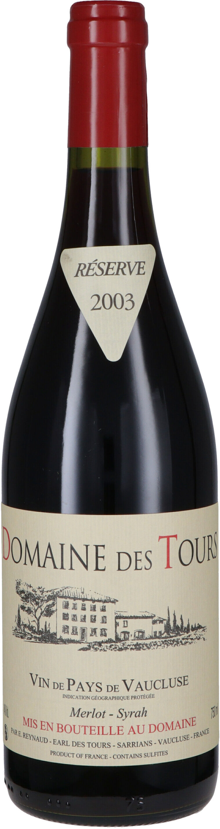 Domaine des Tours Vaucluse Igp Merlot Syrah 2003