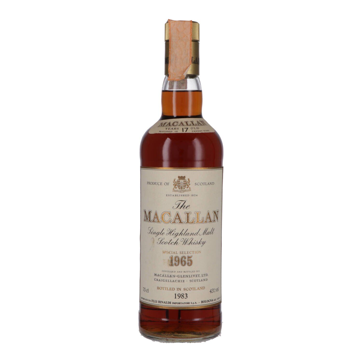 The Macallan Highland Single Malt Scotch Whisky Sherry Oak 18 Years Old 1965