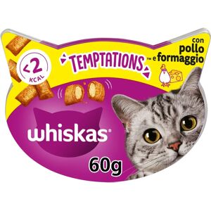 whiskas snack gatto temptations pollo e formaggio 60g 60g