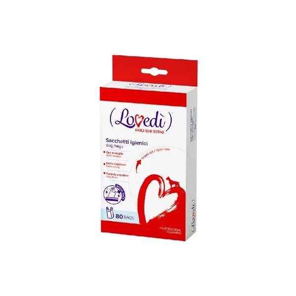 lovedi sacchetti igienici con maniglie 80 pz