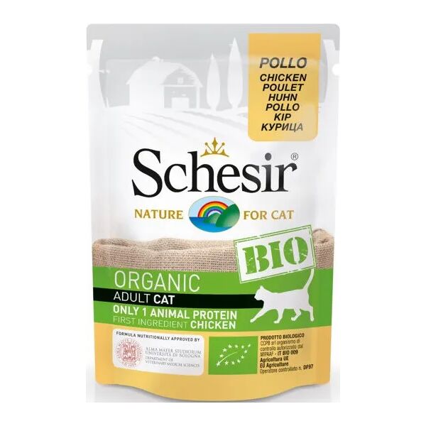 schesir cat bio busta multipack 16x85g pollo