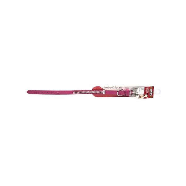 camon collare in pelle  fucsia 1 pz