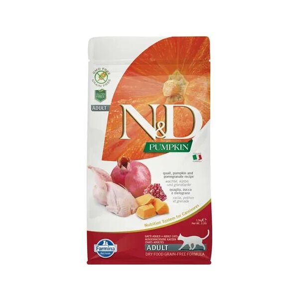 n&d pumpkin gatto adult quaglia zucca melograno 1.5kg