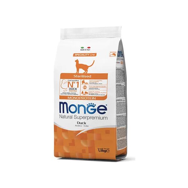 monge sterilised con anatra per gatto 1.5kg