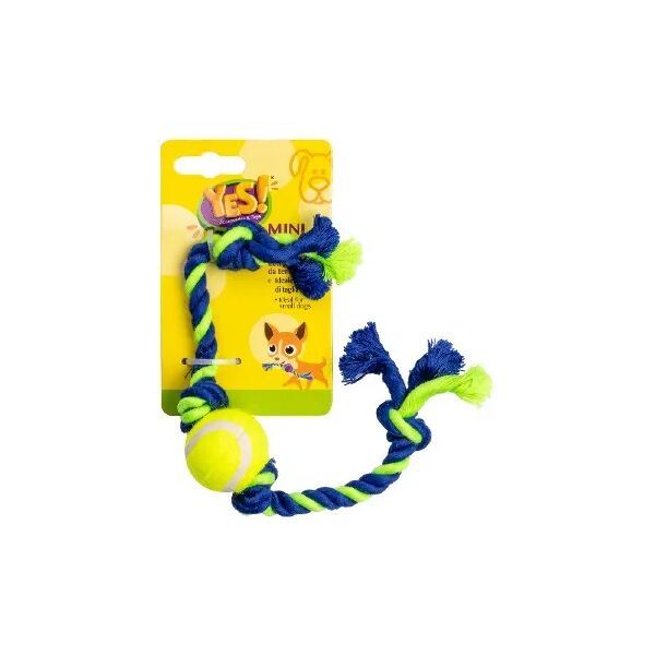 yes mini toys corda tennis per cane 16 cm verde