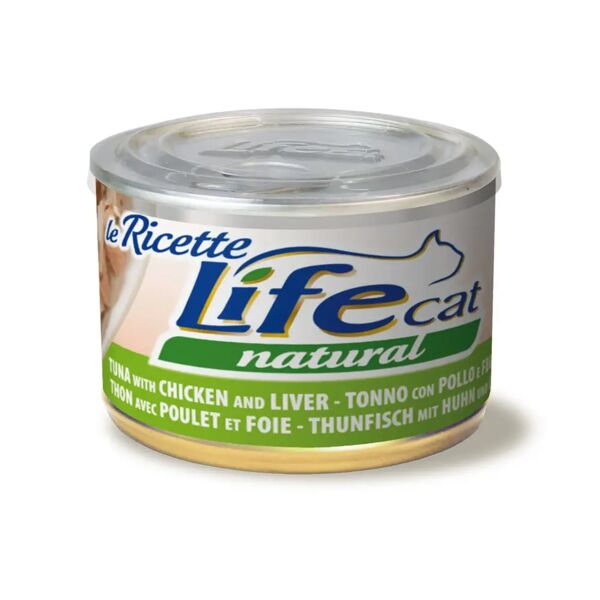 life pet care natural cat lattina multipack 24x150g tonno con pollo