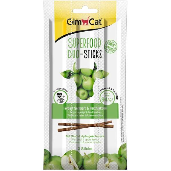 gimcat superfood duo sticks manzo con mela 3x5g