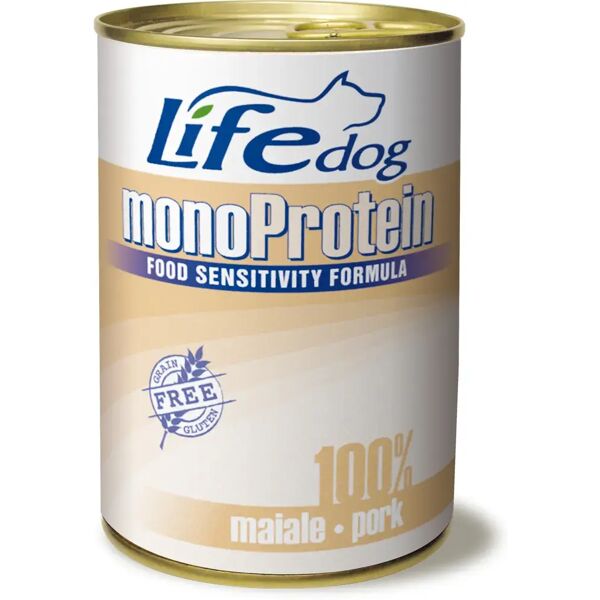 life pet care dog monoprotein lattina 400g maiale