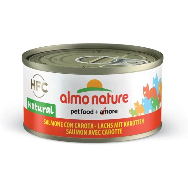 almo nature hfc natural cat lattina multipack 24x70g salmone con carota