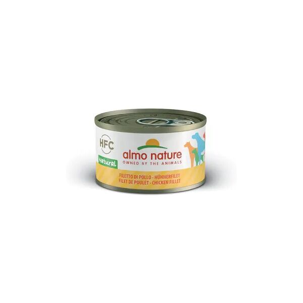 almo nature hfc natural dog lattina multipack 24x95g filetto di pollo